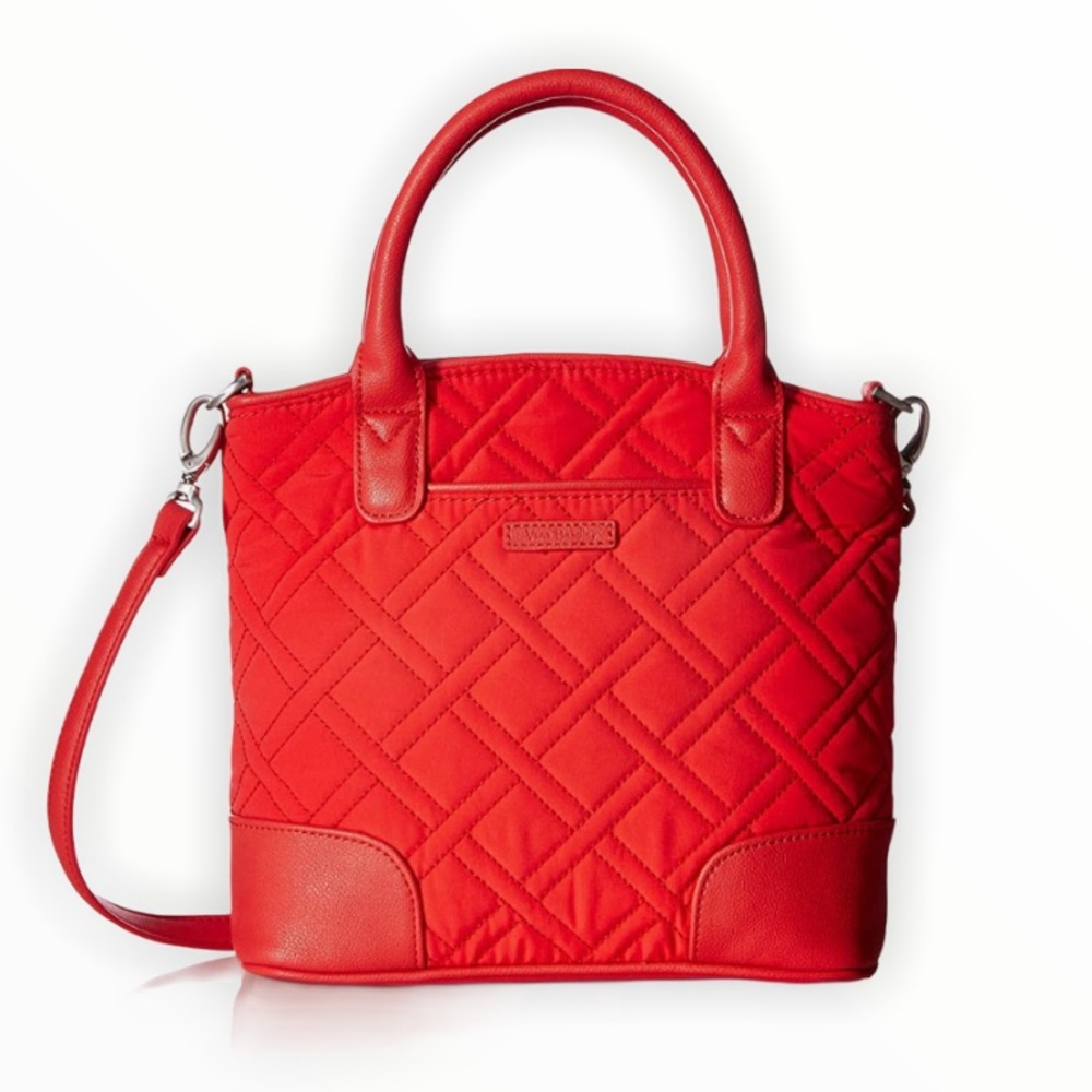 Vera Bradley Red Microfiber Day Off Crossb…